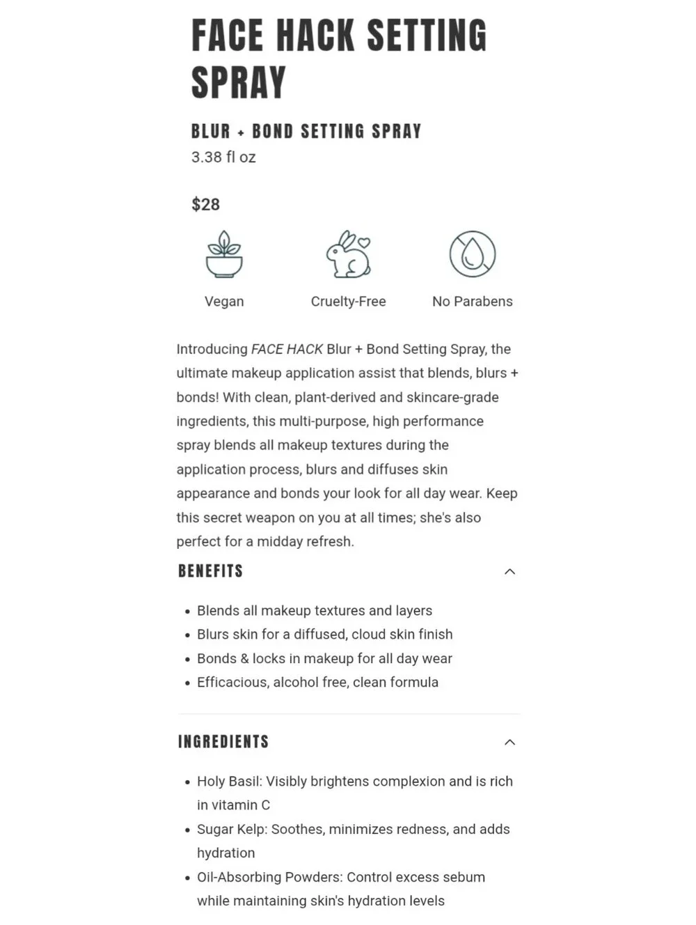 FRECK BEAUTY Face Hack Blur + Bond Setting Spray